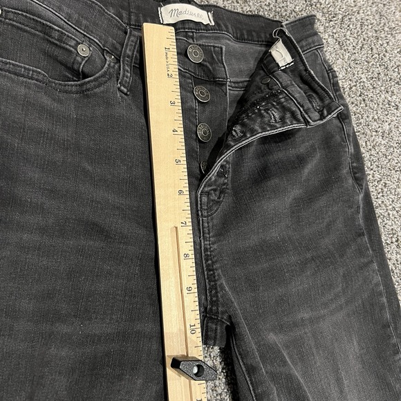Madewell Jeans Womens 26 Black Cali Demi Bootcut Button Fly Dark Wash Denim - Picture 10 of 11